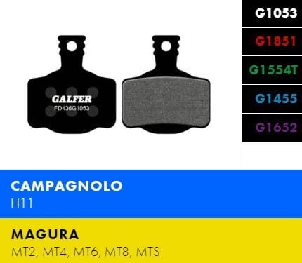 OKŁADZINY HAMULCOWE TARCZOWE GALFER BIKE STANDARD MAGURA MT2 MT4 MT6 MT8 MTS FD436